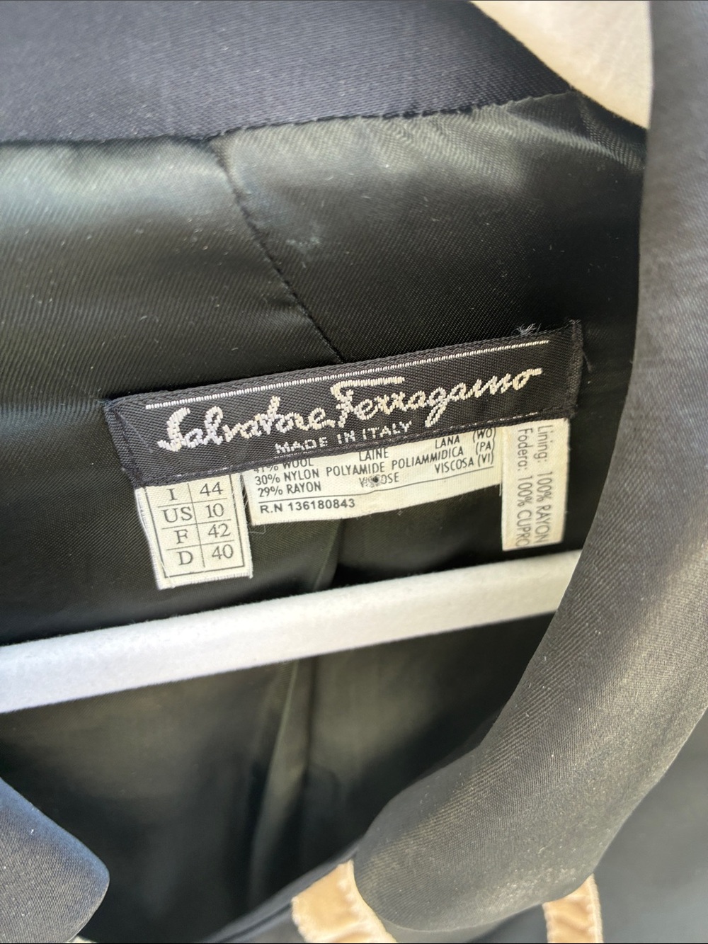 Salvatore Ferragamo Vintage Black & Tan Striped Cropped Blazer / S - Picture 2 of 5